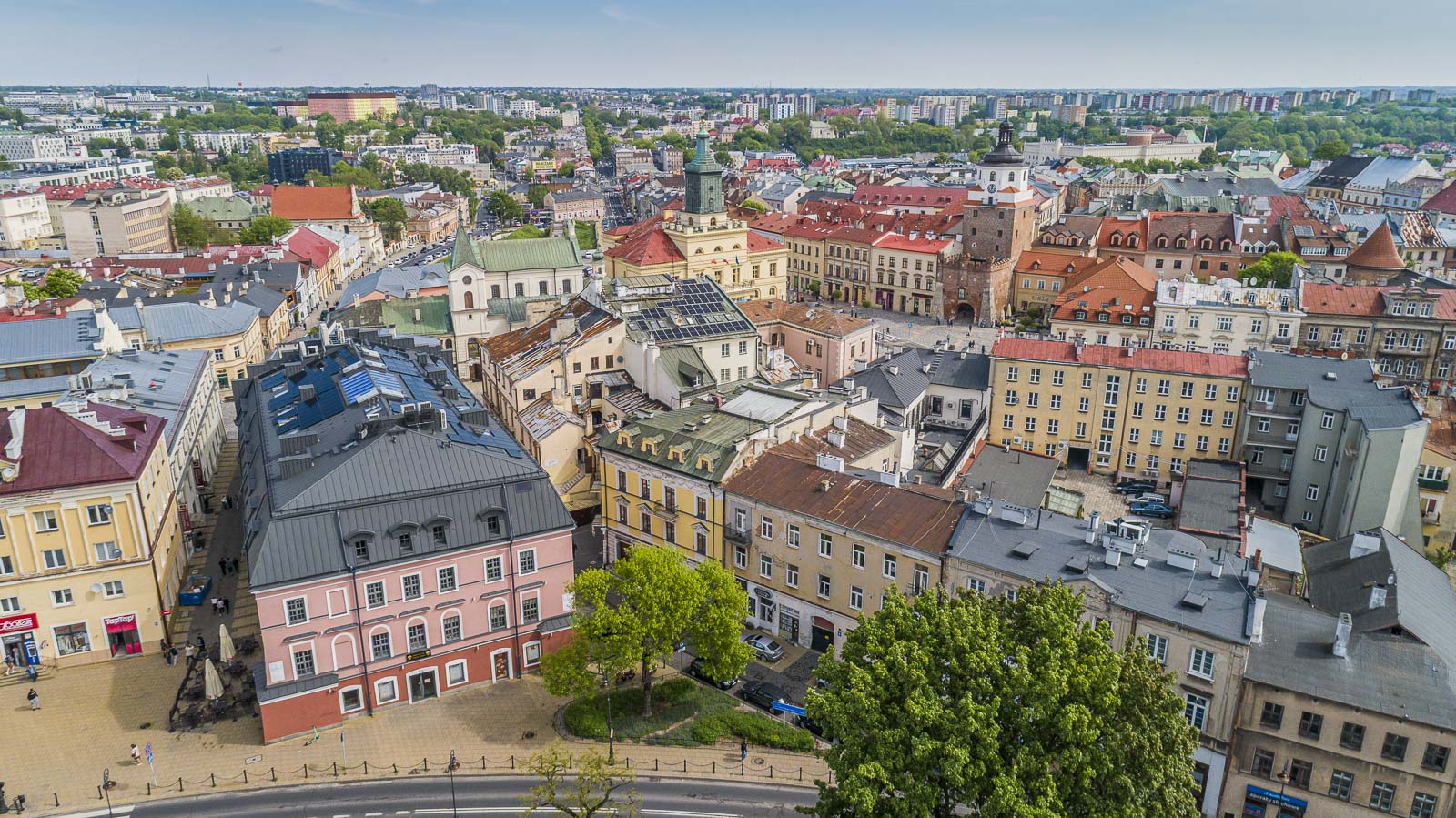 kamienice zabytkowe Łódź fotografia lotnicza secesja dron